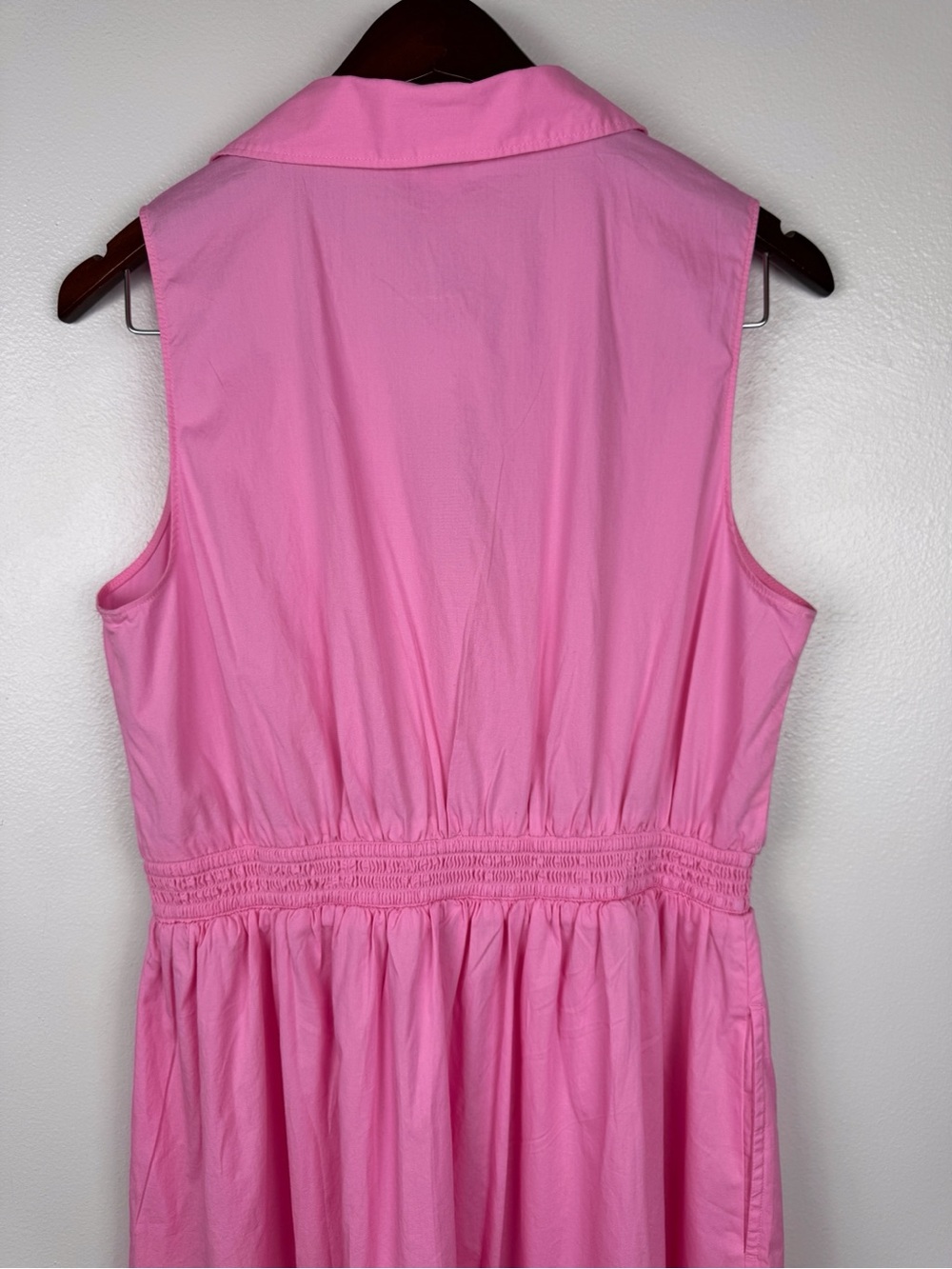 J. Crew Sleeveless Collared Lightweight Classic Midi Dress Pink Size 8/M NWT - Picture 5 of 7